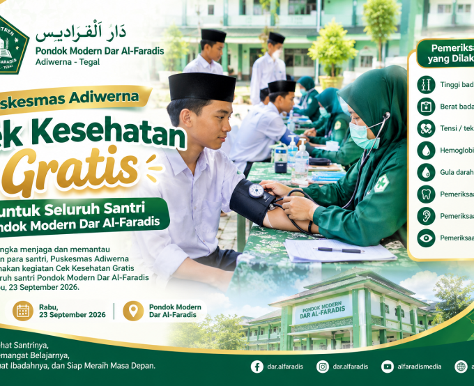 Cek Kesehatan Gratis Santri oleh Puskesmas Adiwerna